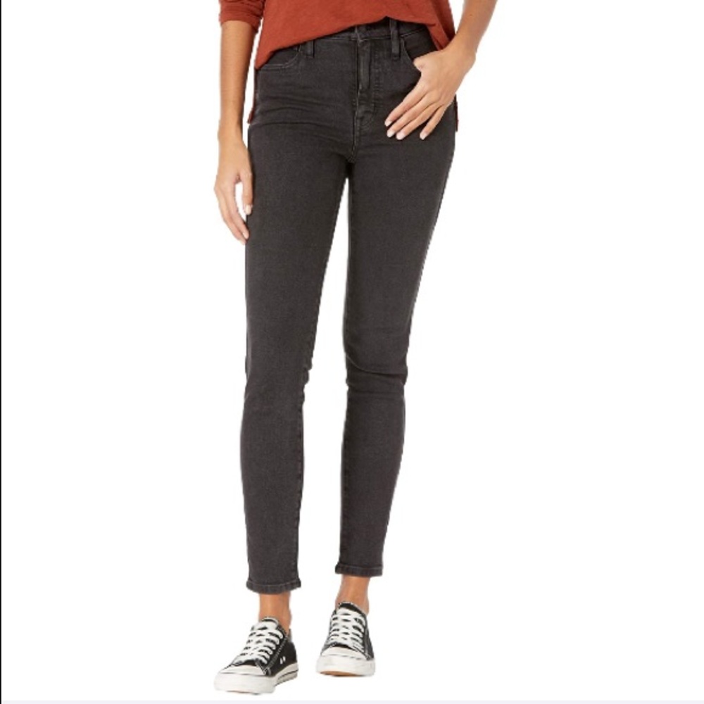 MADEWELL 10" High-Rise Skinny Black Jeans in Starkey Wash